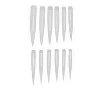 VILLFUL 10 Packs Natural Color False Nail Tips Sturdy Salon Sharp Nail Art Slices for Acrylic Gel Fiberglass Easy to Shape and Paint for Professional Home Use