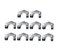 VILLFUL 10 Pcs Heavy-Duty Removable Iron Double Hooks Watering Hose Holder with Screws for Garden Tool Hanging and Wall Mounting Rust-Resistant Pipe Rack Organizer