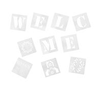 VILLFUL 10 Pcs Reusable Letter Stencils for Painting DIY Craft Templates with Welcome Word Durable Plastic Pet Material Creative Home Decoration Washable and Multipurpose for Wall Canvas