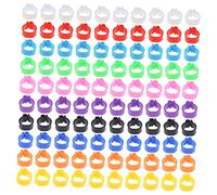 VILLFUL 100 Pcs Plastic Pigeon Foot Rings Leg Bands for Identification Breeding Multi-color Mixed Bird Leg Rings for Racing and Poultry Management