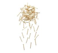 VILLFUL 100 Pcs Pure Brass Round Head Nails Vintage Gold Finish Furniture Accessories Decorative Tacks for Wooden Boxes Upholstery and Hinges DIY Crafting