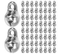 VILLFUL 100pcs 5mm Mini Silver Bells for Crafts Small Bells DIY Jewelry Accessories Hanging Ornaments for Wind Chimes and Doll Clothes Decoration