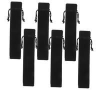 VILLFUL 100pcs Black Velvet Pen Pouch Drawstring Sleeve Multi Functional Pen Case Office School Travel Use