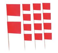 VILLFUL 100pcs Mini Toothpick Flags Red Solid Color Cake and Food Decoration Toppers for Parties Buffets and Outdoor Events