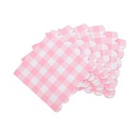 VILLFUL 100pcs Pink Gingham Disposable Cocktail Napkins Party Checkered Paper Napkins for Wedding Birthday Shower Picnic