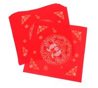 VILLFUL 100pcs Red Xuan Paper Chunlian Duilian for Chinese Year Handwritten Fu Character Spring Festival Calligraphy Rice Paper with Lucky Fish Design Multipurpose Doorway Couplets
