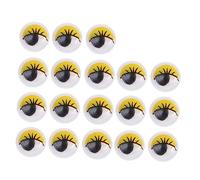 VILLFUL 100pcs Small Googly Eyes Self-Adhesive Plastic Wiggle Eyes with Eyelash Print for Puppets Characters Home Decoration and Hand Making