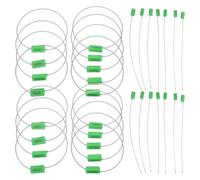 VILLFUL 100pcs Steel Security Cable Seals 1.8×305mm Green Metal Reinforced Cargo Seal Labels Tamper Evident Self-Locking Wire for Truck Trailer Container Shipping