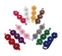 VILLFUL 10pcs Adjustable Dog Bow Tie Collar with Floral Design Soft Comfortable Pet Accessories for Puppies Cats and Small to Large Dogs for Weddings Birthday Parties and Holiday