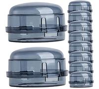 VILLFUL 10pcs Black Gas Stove Knob Covers Child Safety Protector Heat Resistant Baby Proof Cooker Knob Guard Easy Clean Switch Cover