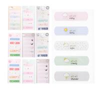 VILLFUL 10pcs Cartoon Adhesive Bandages for Wounds, Small Woven First Aid Plasters Cat, Fish, Fruit, Sakura, Owl, and Weather Designs, Protective Stickers and Travel