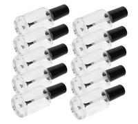 VILLFUL 10pcs Empty Nail Polish Bottle Clear Nail Polish Refillable Art Containers Portable Bottles Empty Glass Cuticle Brush Cap Transparent Plastic