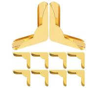 VILLFUL 10Pcs Gold Metal Book Corner Protectors Vintage Style Scrapbook Photo Album Edge Covers for Furniture and Box Decoration
