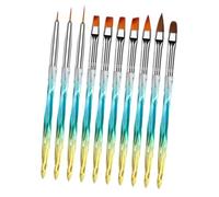 VILLFUL 10Pcs Gradient Blue Nail Art Pens Ultra Thin Tip for Fine Line Drawing and Detailed Manicure Painting Tools Safe Reusable for Nail Decorations and Graffiti