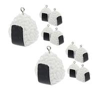 VILLFUL 10pcs Imitation Food Resin Rice Ball Charms for Jewelry Making DIY Crafts Key Chains Bag Accessories Durable and Unique Design