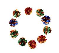VILLFUL 10Pcs Kitten Crinkle Balls Cat Interactive Crinkle Cat Durable Tear Resistant Play Balls Exercise Natural Instincts and Prevent Scratching Random Color