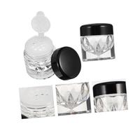 VILLFUL 10pcs Loose Powder Bottles with Black Caps and Plugs Compact Cosmetic Containers for Travel Refillable Concealer and Eyeshadow Storage Portable Makeup Sample Jars
