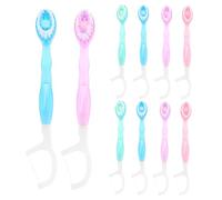 VILLFUL 10pcs Mini Disposable Soft Bristle Toothbrush Kit for Travel and Camping Single Use Portable Toothbrush with Floss for Comprehensive Oral Cleaning No Rinse Needed