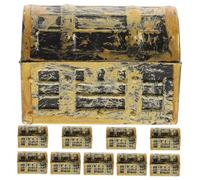 VILLFUL 10pcs Miniature Treasure Chest Ornaments Smooth Surface Mini House Decor Party Favor Boxes for Dollhouse Scene Accessories