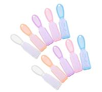VILLFUL 10pcs Nail Dust Brushes with Long Handle for Manicure and Pedicure Portable Fingernail and Toenail Cleaning Scrubbers Ergonomic Grip Nail Dust Remover for Salon Home and Travel Use