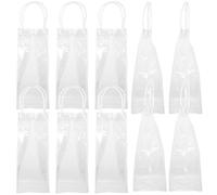 VILLFUL 10pcs Red Wine Packaging Bag Wrapping Bags Reusable with Handle Design Pvc Rectangular Simple Design Workmanship for Outdoor Use
