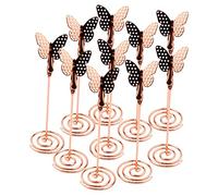 VILLFUL 10pcs Rose Gold Butterfly Table Card Holders Wire Photo Clip Stands for Wedding Centerpieces Desktop Note and Message Display Decor