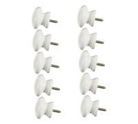 VILLFUL 10pcs Round Solid Wood Cabinet Knobs Self-Tapping Handles Scratch-Resistant Wooden Pulls for Dressers Wardrobes Kitchen Cupboards Furniture