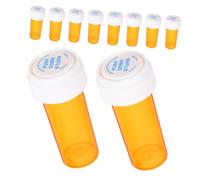 VILLFUL 10pcs Small Plastic Pill Organizer with Childproof Cap Reusable Pocket Pill Holder for Travel Lightweight Medication Dispenser with Protective Coating for Airplane Use