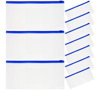 VILLFUL 10pcs Transparent Plastic Pencil Pouches Large Capacity Stationery Storage Bags with Zipper Portable Pen Holders for Students Artists Writers Reusable Clear Pencil Cases for School