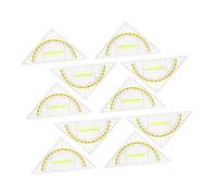 VILLFUL 10pcs Transparent Protractor Multifunctional Triangle Ruler with Handle Angle Ruler for Drawing Drafting Supplies Drafting Triangle Plastic Triangular Geometry