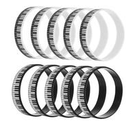 VILLFUL 12 Pcs Piano Keys Silicone Wristbands Music Note Bracelets for Music Festival Party Supplies