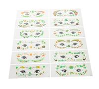 VILLFUL 12 Sheets St Patrick's Day Shamrock Face Stickers for Adults Glitter Temporary for Irish Festival Party Comfortable All Day Wear Decorations for Parade and Holiday Celebrations