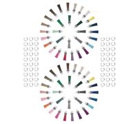 VILLFUL 120Pcs PU Leather Tassel Charms with Silver Jump Rings for Jewelry Making, DIY Keychain Bracelet Pendants, Craft Tassels for Bags and Accessories