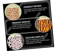 VILLFUL 12Pcs Animal Print Gift Bags Kraft Paper Decorative Pouch for Party Treats Candy Gifts Packaging with Leopard Zebra Giraffe Cow Patterns
