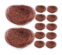 VILLFUL 12pcs Artificial Bird Nest Plate Decor Bird Resting Nest Egg Faux Moss Garden Decors