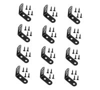 VILLFUL 12PCS Black Corner Support Brackets with Screws Heavy Duty Stainless Steel Angle Joint Braces for Furniture Shelves Cabinets Easy Installation for Home and Garage