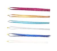 VILLFUL 12pcs Colorful Hair Tinsel Strands with Use Braid Hair Tinsels for Charming Hairstyles Party Accessories with Vibrant Colors Including Pearl and Gold