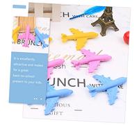VILLFUL 12Pcs Cute Plane Shaped Erasers for School Supplies Easy to Hold Rubber Erasers Fun Stationery for Boys and Back to School Gift Random Color