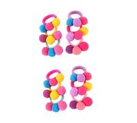 VILLFUL 12pcs Elastic Hair Ropes with Pompom Balls Soft Hair Bands for Lightweight Accessories for Daily Wear and Parties Color Assorted Random Color