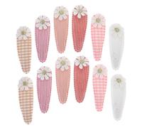 VILLFUL 12Pcs Flower Hair Clips for Cute Decorative Snap Clips Accessories with Beautiful Flower Accents for Various Hairstyles and Occasions