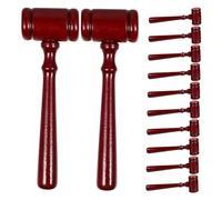 VILLFUL 12pcs Mini Wooden Judge Gavel for Sturdy Non Toxic Hammer with Realistic Design Enhances Motor Skills Compact for Role Play and Halloween Cosplay Party
