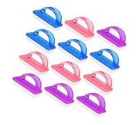 VILLFUL 12pcs Nail Dust Cleaner Brushes with Ergonomic Handle Grip Sturdy Plastic Scrubbers for Fingernail Hand and Foot Dust Removal Manicure Pedicure Tools in Blue Purple and Pink