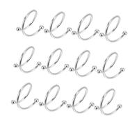 VILLFUL 12pcs Napkin Rings Spiral Cross Double Bead Design Metal Napkin Holders for Cloth Secure Grip Thanksgiving Christmas Birthday Table Decor