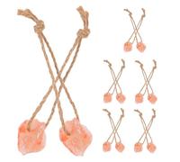 VILLFUL 12pcs Natural Salt Lick Blocks Hanging Rope, Livestock Mineral Salt Brick for Horses, Cattle, Deer, Alpaca and Goats, 30-50g Each, Farm Animal Support and Chewing Toy