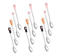 VILLFUL 12pcs Pet Food Can Spoons with Silicone Paw Topper Silicone Cat Dog Feeding Scoops for Wet and Dry Food Multipurpose Ladles for Home and Outdoor Use
