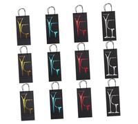 VILLFUL 12pcs Red Wine Paper Bag Single Bottle Tote Wine Hand Bag for Christmas Gifts Hidden Alcohol Containers Silver Women's Gifts