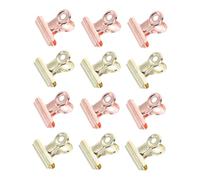 VILLFUL 12pcs Stainless Steel Nail Clips for Fingernail Extensions Manicure Retaining Clamps Nail Art Supplies Professional Salon Tools with Gold and Rose Gold Finish
