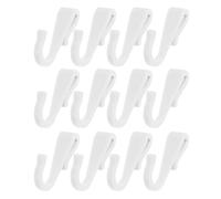 VILLFUL 12pcs White Plastic Kitchen Cart Rail Hooks for Wire Shelving, Utility Storage Hooks for Hanging Utensils, Baskets, and Kitchen Accessories