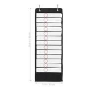 VILLFUL 14-pocket Black Oxford Cloth Schedule Pocket Chart with Pet Pockets, Teacher Scheduling Tool for Classroom, Daily Planner and Visual Schedule Organizer for School Or Homeschool