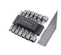 VILLFUL 14pcs Hex Shank Socket Adapter Set 5-12mm Imperial Socket Nut Driver for Impact Drill Compatible Standard Power Tools